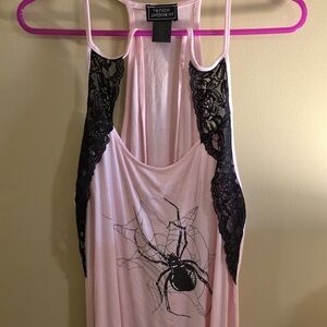 Pink Lace Detail Tank Top